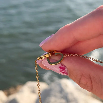 Eternal Rose Gift Box – Engraved Double Heart Necklace