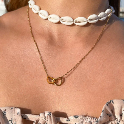 Eternal Rose Gift Box – Engraved Double Heart Necklace